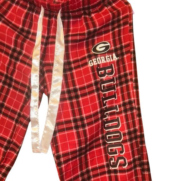 Ladies Georgia Bulldogs red flannel plaid pajama lounge pants size Small - Picture 3 of 4